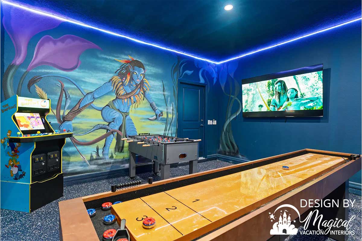 Pandora Game Room Garage Vacation Rental Design